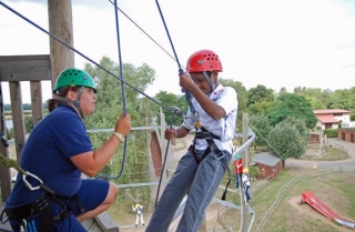  Alumno de rappel con instructor 